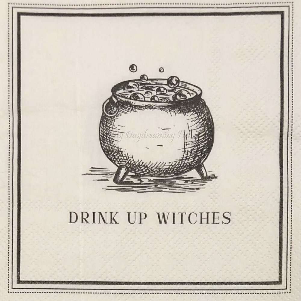 Halloween DRINK UP WITCHES Paper Cocktail Napkins cauldron 2 Packs of 40 T25